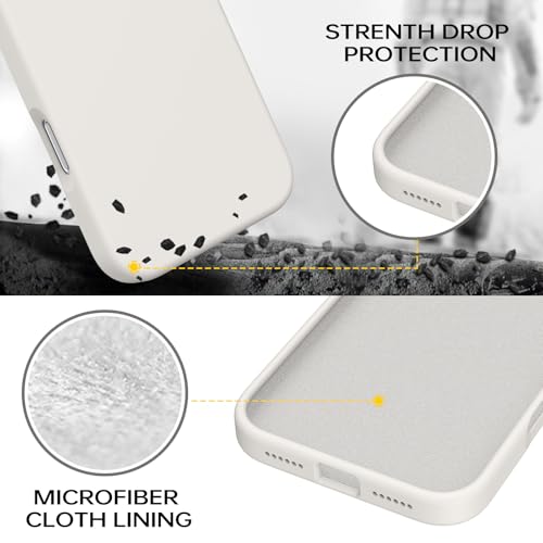 GUAGUA Compatible with iPhone 17 Pro Max Case 6.9 Inch Liquid Silicone Soft Gel Rubber Slim Thin Microfiber Lining Cushion Texture Cover Shockproof Protective Phone Case for iPhone 17 Pro Max, Stone - color: Stone, size: iPhone 17 Pro Max