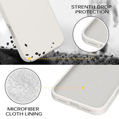 GUAGUA Compatible with iPhone 17 Pro Max Case 6.9 Inch Liquid Silicone Soft Gel Rubber Slim Thin Microfiber Lining Cushion Texture Cover Shockproof Protective Phone Case for iPhone 17 Pro Max, Stone - color: Stone, size: iPhone 17 Pro Max