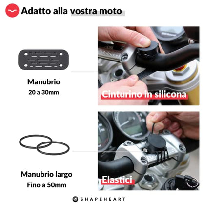 Shapeheart Motorbike Phone Holder & Detachable Magnetic Weatherproof Pouch - size: XL - Smartphone up to 16,5 cm (6.49")