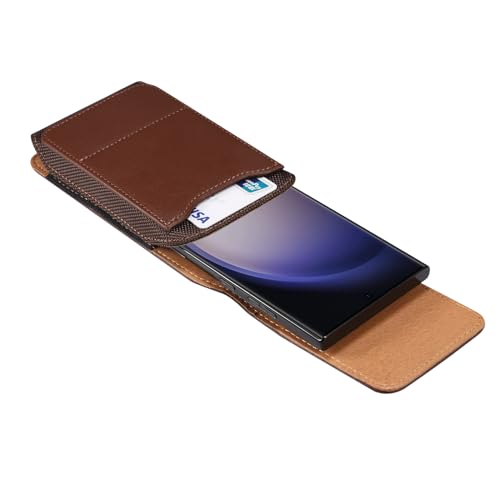 Cell Phone Pouch Pu Leather Holster Belt Clip Holder for iPhone 17 Air, 16 Plus 15 14 13 12 11 Pro Max Samsung Galaxy S26+ S25 FE S24 FE S24+ S23+ S23 FE A15 A35 A55 Google Pixel 10a 9a 6 (Brown, L) - color: Brown, size: L
