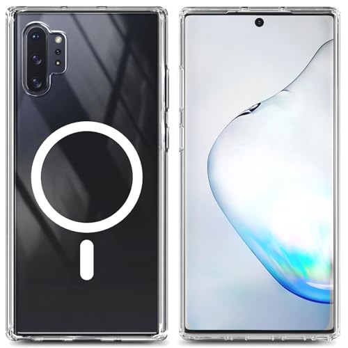 YZB Magnetic for Samsung Galaxy Note 10+ (Plus) Case, Clear | Compatible with MagSafe | Slim Fit Lightweight Shockproof, Military-Grade Protection, Yellowing Resistant Scratch-Resistant Back - color: Crystal Clear, size: Galaxy Note 10 Plus