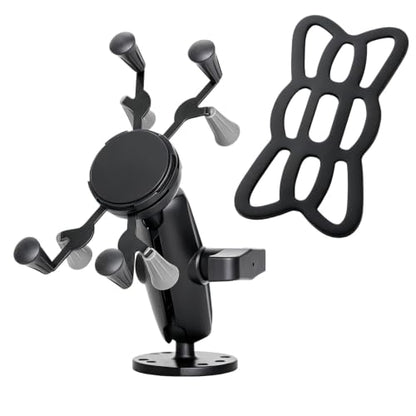 Strg Phone Mount with 7 Holes Drill-Down Round Base and Aluminum Socket Arm - size: Aluminum Alloy Round Base