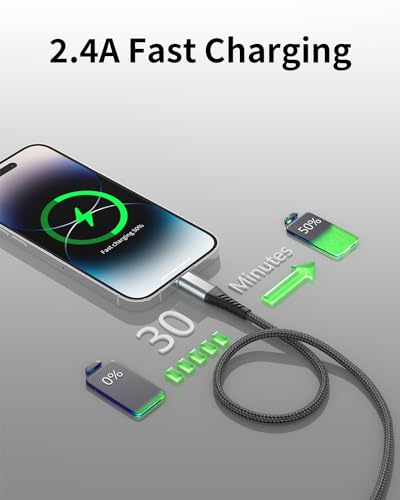 3FT Lightning Cable, 3 Pack iPhone Charger Cord Fast Charging for iPhone 14 - size: 3 Feet