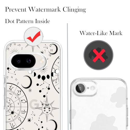Unov for Pixel 10a Case, Clear with Design, Slim Fit Good Grip, Embossed Phone Case, Shockproof Protective Cover, Raised Camera Protection, Soft TPU, Zodiac Galaxy - color: Zodiac Galaxy