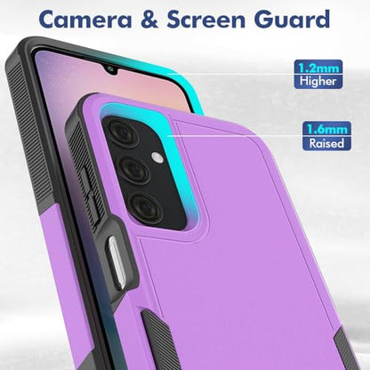 MDCN for Galaxy A25 5G Case: Dual Layer Protective Heavy Duty Cell Phone Cover Shockproof Rugged with HD Screen Protector - Military Protection Bumper Tough - Galaxy A25 5G 2024, Purple - color: Purple (PC) + Black (TPU)