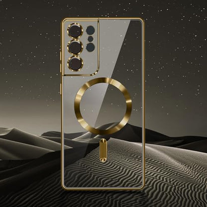 Hurgoer for Samsung Galaxy S21 Ultra Case.Soft TPU Electroplated Frame Cover with Clear Back.Drop Tested Protective Full Body Case.Thin Light Slim【Not Magsafe】 (Gold, S21 Ultra) - color: Gold, size: S21 Ultra