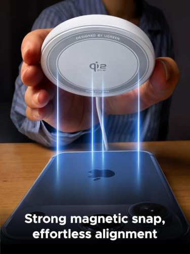 UGREEN Qi2.2 25W MagSafe-Compatible Wireless Charging Pad | Qi2.2 Certified, Fast Charging Pad for iPhone 12-17 Series and AirPods, 5FT Cable, White, Adapter Not Included - color: White
