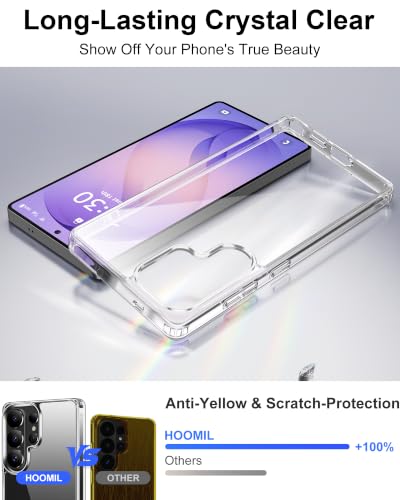 HOOMIL Case for Samsung Galaxy S26 Ultra 6.9-Inch, Non-Yellowing, Drop Protection, Anti-Scratch, Transparent Hard Back Phone Cover - Crystal Clear - color: Clear, size: Samsung Galaxy S26 Ultra