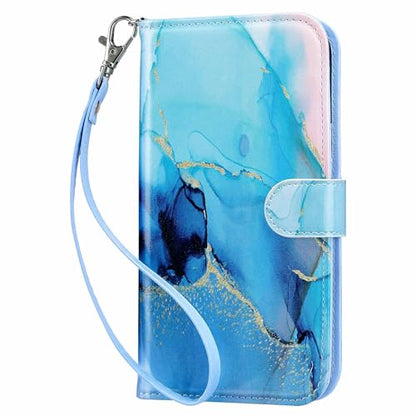 ULAK Compatible with iPhone 15 Plus Wallet Case, Marble | [RFID Blocking] Premium PU Leather Protective Folio Flip Cover with Card Holder Kickstand, Shockproof Protection - color: Marble, size: iPhone 15 Plus- 6.7 inch
