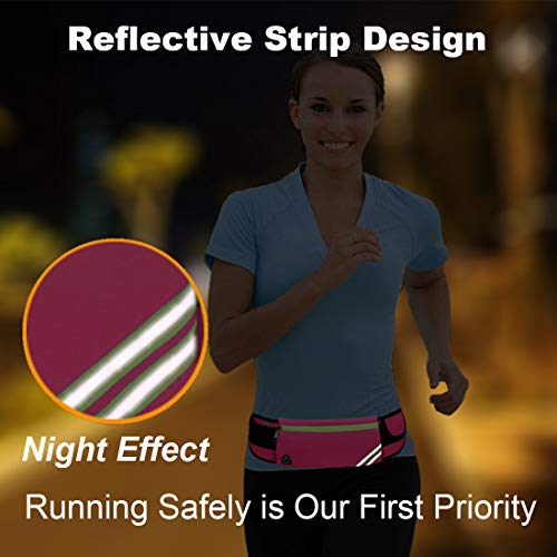 AIKENDO Women Fanny Pack Running Belt,Belt Bag Phone Holder - color: Pink