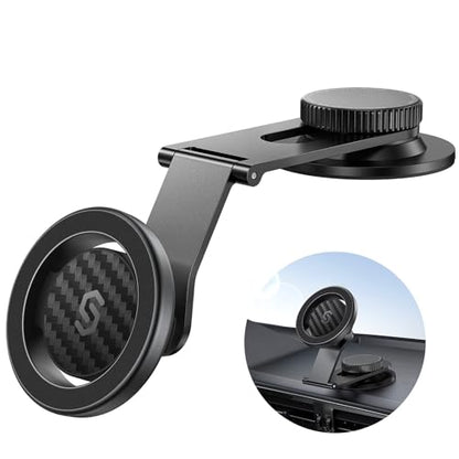 SYNCWIRE MagSafe Car Mount for Dashboard,Foldable Aluminum Arm,Black - color: Black
