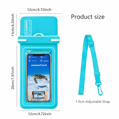 Pulgarin & Co Waterproof Phone Pouch (Blue, Floating Double Pocket Waterproof Pouch) - color: Blue