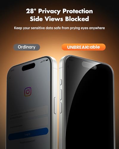 UNBREAKcable Privacy Screen Protector for iPhone 16 Plus, 2-Pack - size: iPhone 16 Plus