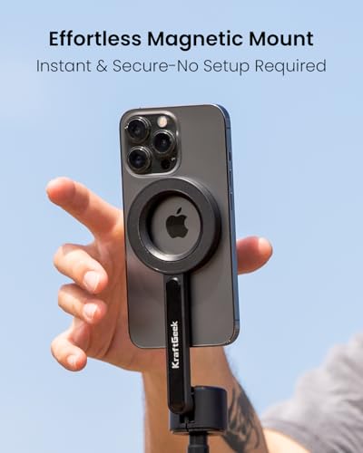 KraftGeek Magnetic Phone Tripod for iPhone, 64" Selfie Stick for Magsafe - size: 64"-Black