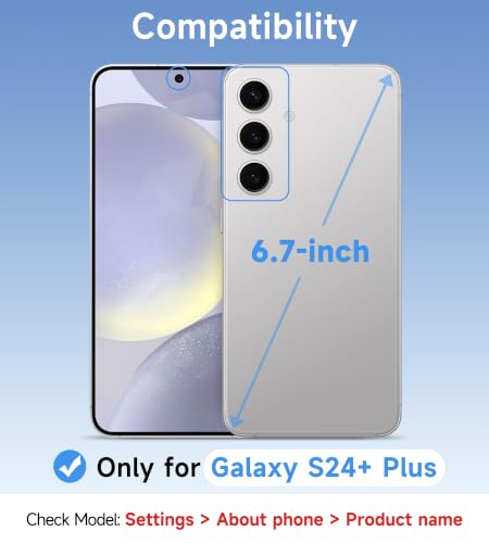 USLAI Case for Samsung Galaxy S24+ Plus, Anti-Yellowing, Crystal Clear Back, Shockproof & Military‑Grade Drop Protection - Transparent - color: Clear, size: Galaxy S24+ Plus