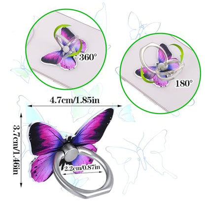 Ymapinc 3Pcs Butterfly Phone Ring Holder Colored Butterfly Shaped