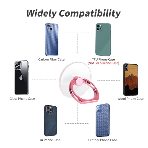 2 Pack Jsoerpay Pink Clear Phone Ring Holder - color: Pink 2