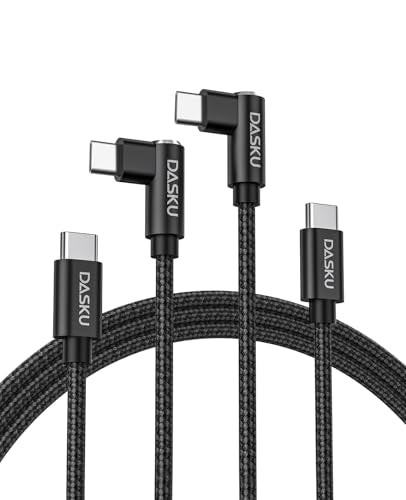 90 Degree USB C to USB C Cable 3FT, 2Pack USB C Cable 60W Fast Charging - color: Black, size: 3FT, style: USB C to USB C