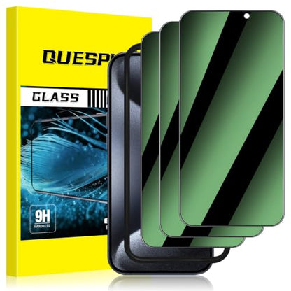 [3 Pack] for iPhone 15 Pro Max Green Privacy Screen Protector - size: iPhone 15 Pro Max