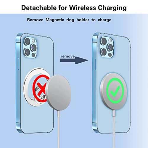 Magnetic Phone Ring Grip for MagSafe Phone Grip Finger Ring Holder Stand - color: Pink