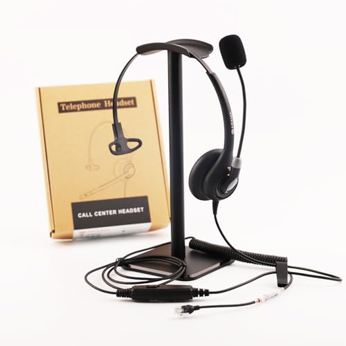 Arama Telephone Headsets for Yealink Phones, RJ9 Office Wired Headset - size: Mono-A600Y