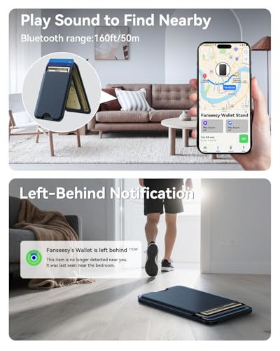 TWZKG for MagSafe Wallet, Works with Apple Find My,5 Card Holder with Stand - color: Findmy Blue