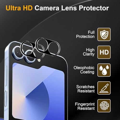 3 Pack Camera Lens Protector for Samsung Galaxy Z Flip 6 - size: Galaxy Z Flip 6