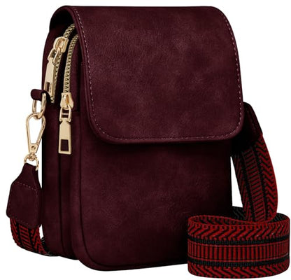 Fashion Small Crossbody Bags for Women Trendy Designer Cell Phone Purses | Adjustable Straps,with Card Holder,Detachable Wristlet Strap,small Cross Body Bag for Woman,Mini Bags,Travel Purse,Work,Gym - color: Red