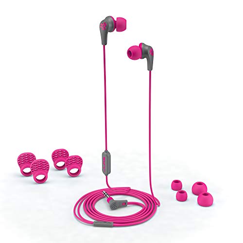 JLab JBuds Pro Signature Earbuds, Bubblegum, Titanium 10mm Drivers, Music Controls, Universal Mic, Custom Fit with Cush Fins