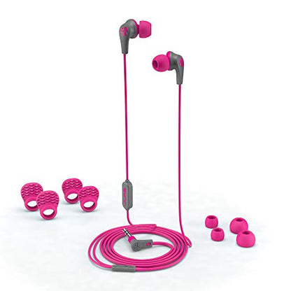 JLab JBuds Pro Signature Earbuds, Bubblegum, Titanium 10mm Drivers, Music Controls, Universal Mic, Custom Fit with Cush Fins