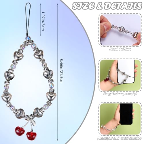 BEEFLYING Beaded Phone Charm Wrist Strap for Case - color: Black