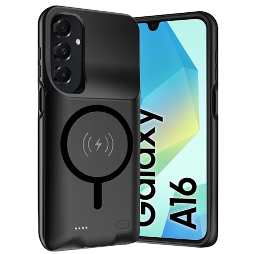 Battery Case for Galaxy A16/ A17, 10000mAh Rechargeable Portable Charging Case with Wireless Charging Compatible for Galaxy A16/ A17 (6.7 inch) with Carplay Extended Battery Pack Charger Case (Black) - size: Galaxy A16/A17