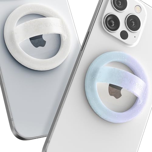 2-Pack Magnetic Phone Grip Holders Compatible with MagSafe, Soft-Touch Silicone Finger Loops for iPhone, Comfortable and Secure Fit (Clear Sparkle & Gradient Candy) - color: Gradient Candy