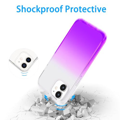 JJGoo Compatible with iPhone 12 Case & iPhone 12 Pro Case Clear, Soft Transparent Shockproof Protective Slim Thin Bumper Phone Cover for 12 and 12 Pro - 6.1 inch, Purple Gradient - color: Gradient Purple