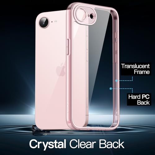 JETech Case for iPhone 17e/16e, Anti-Yellowing, Soft Pink | Shockproof Protection, Scratch Resistant Hard PC Back, Durable Transparent TPU Bumper - color: Soft Pink, size: iPhone 17e/16e