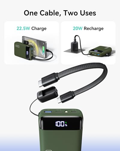INIU Portable Charger, Smallest 20000mAh 22.5W Fast Charging Power Bank - color: Green