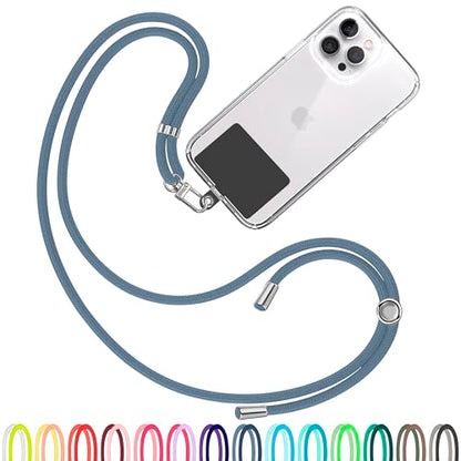 TBOC Cell Phone Lanyard [Blue] - Comfortable Universal Smartphone Lanyard - Easy to Use Neck Phone Holder [Black Patch] - Adjustable Length Phone Strap Crossbody - Fits All Mobile Phones - color: Blue