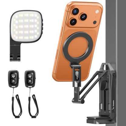 OMOTON TP02-Pro-CK Magnetic Phone Holder Kit with Fill Light & 2 Remotes - color: 8-1-Black CK