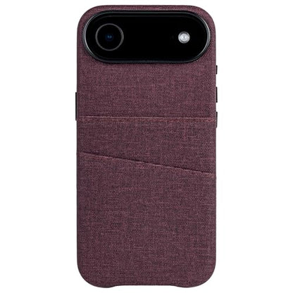 Dockem Card Case for iPhone 17 Air with Magnetic Mounting Plate, Camera Control Button, Wallet with 2 Holder Slots: M2 Luxe Canvas-Style Synthetic Leather (Burgundy) - color: Burgundy, size: 17 Air