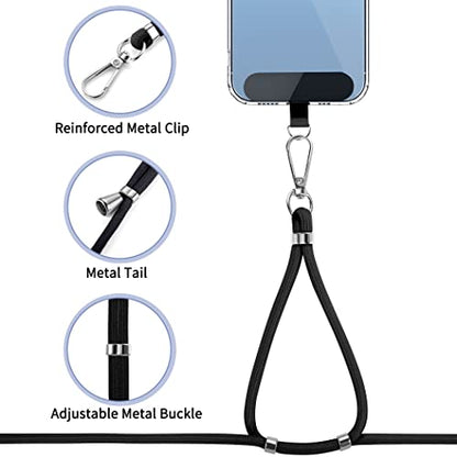 CACOE Cell Phone Lanyard, Black, 2 Pcs - color: Black, size: 30"（Neck Strap×1）+8"（Wrist Strap×1）