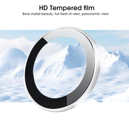 Camera Protector Metal Ring for iPhone 16 Pro/iPhone 16 Pro Max HD Tempered Glass Individual Lens Protective Cover, Clear - color: Transparent