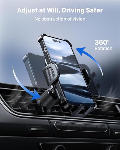 Car Phone Holder【Upgraded Strongest Suction & Clip】 3in1 Universal Cell Phone Mount for Dashboard Windshield Air Vent, Truck Cradle Stand for iPhone 17 Pro Max 16 15 14 13 12 11 SE