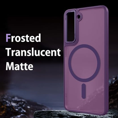 GUAGUA for Samsung Galaxy S21 5G Case Magnetic Cases Translucent Matte Back Slim Shockproof Protective Phone Case for Samsung S21 6.2 Inch for Men Women, Dark Purple - color: Dark Purple