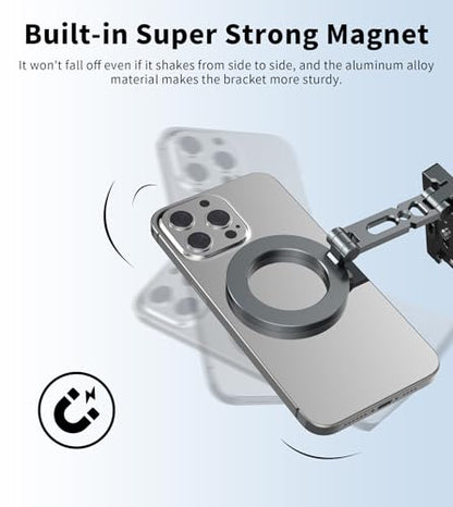 Magnetic Phone Tripod Stand for MagSafe,Aluminum Foldable Phone Holder