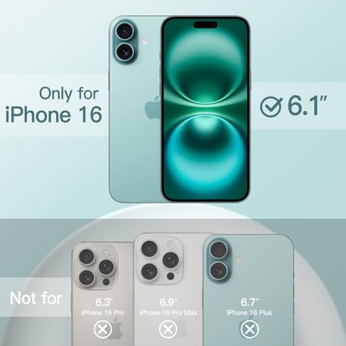 JETech Silicone Case for iPhone 16, Teal | Silky Soft Touch, Shockproof Protection, Scratch Resistant, Microfiber Lining - color: Teal, size: iPhone 16