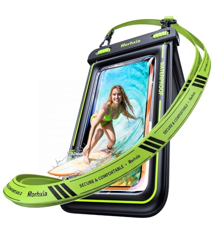 Rorhxia [Enjoy Superior Waterproof Freedom] IP68 Waterproof Phone Pouch Double Space Floating Waterproof Phone Case with Lanyard Dry Bag for iPhone 17 Pro Max 16 15 S26 Travel Beach & Water Adventures