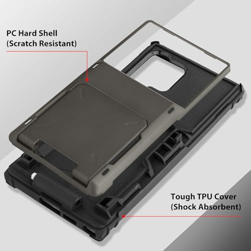 Wallet Case for Samsung Galaxy S25 Ultra Case with 4 Card Holder - color: Gray, size: Samsung Galaxy S25 Ultra