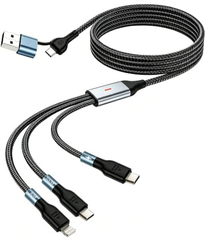 Awnuwuy 100W Multi Charge Cable for iPhone/Lightning/2 USB-C Ports, 6.6FT - size: 6.6FT