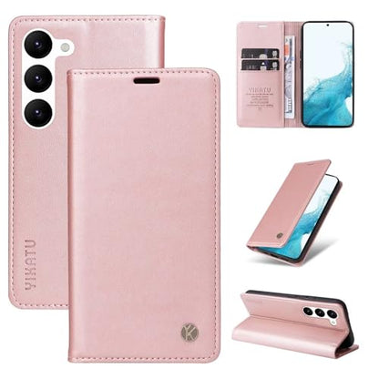 Compatible with Samsung Galaxy S23 Wallet Case PU Leather Flip Folio Case with Card Holder Magnetic Closure Shockproof Protective Phone Cover Rose Gold - color: Rose Gold, size: Samsung S23