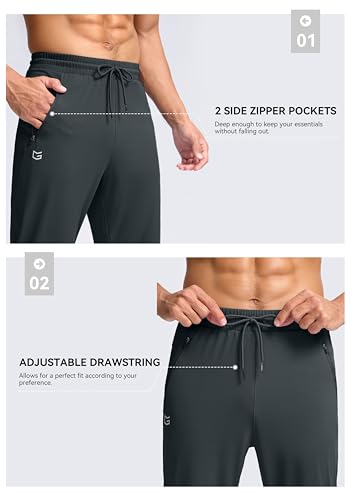 G Gradual Men's 30"/32"/34"/36" Inseam Tall Sweatpants with Zipper Pockets - color: Grey, size: Small